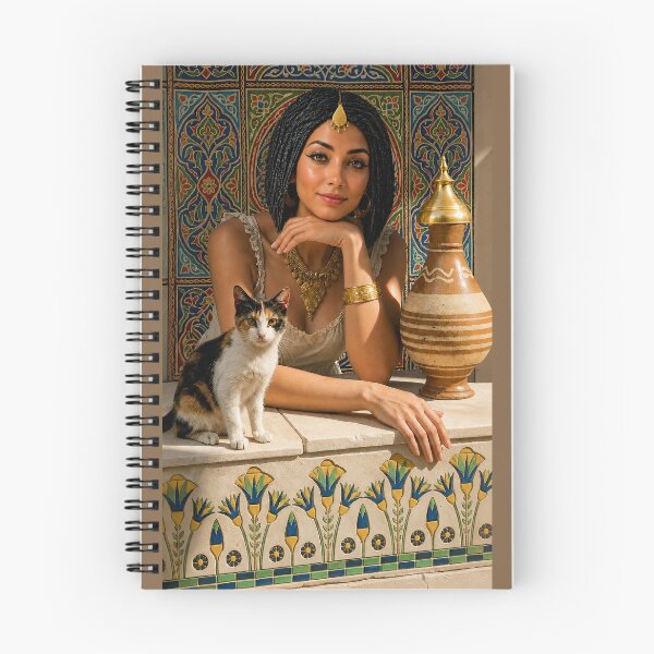 Item preview, Beautiful Egyptian Woman of Old Cairo with Cat, Traditional Pottery & Pharaonic Balcony Art designed and sold by TuyaArts.