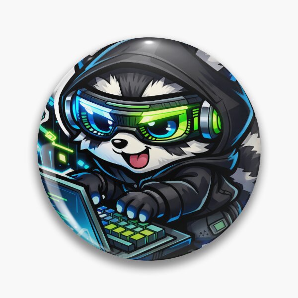 Item preview, Cute Hacker Raccoon Chibi designed and sold by PawsAndPixelsCo.