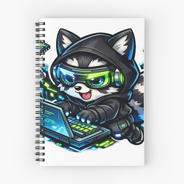 Item preview, Cute Hacker Raccoon Chibi designed and sold by PawsAndPixelsCo.