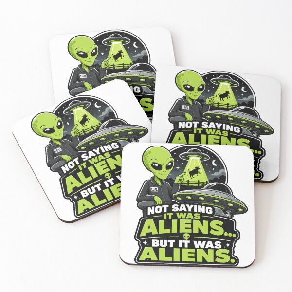 Item preview, Not Saying It Was Aliens - Funny Meme UFO Cow designed and sold by MAF_Merch.