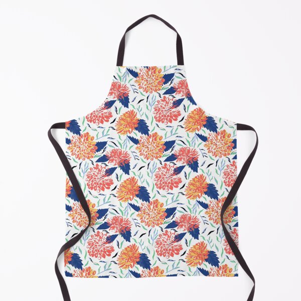 Item preview, Daylight Dahlias Bloom Summer Floral Red Orange Blue designed and sold by Dally-Dabble.