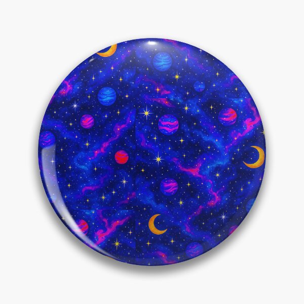 Item preview, ⭐ COSMIC DREAMSCAPES COLLECTION - Neon Galaxy Stars & Planets Pattern designed and sold by WheelieGdArt.