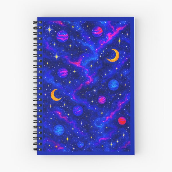 Item preview, ⭐ COSMIC DREAMSCAPES COLLECTION - Neon Galaxy Stars & Planets Pattern designed and sold by WheelieGdArt.