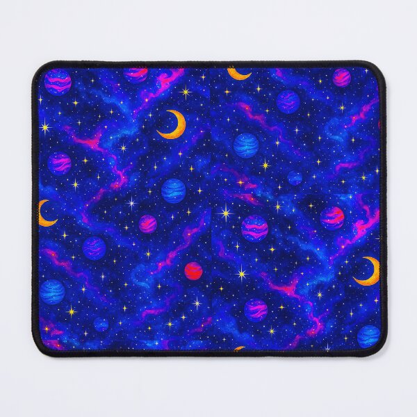 Item preview, ⭐ COSMIC DREAMSCAPES COLLECTION - Neon Galaxy Stars & Planets Pattern designed and sold by WheelieGdArt.