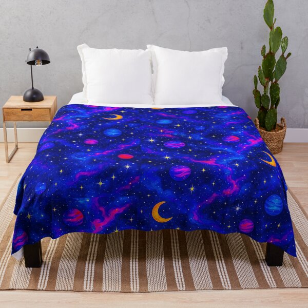 Item preview, ⭐ COSMIC DREAMSCAPES COLLECTION - Neon Galaxy Stars & Planets Pattern designed and sold by WheelieGdArt.