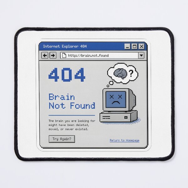 Item preview, 404 Brain Not Found — Funny Tech Sticker designed and sold by tommysworks.