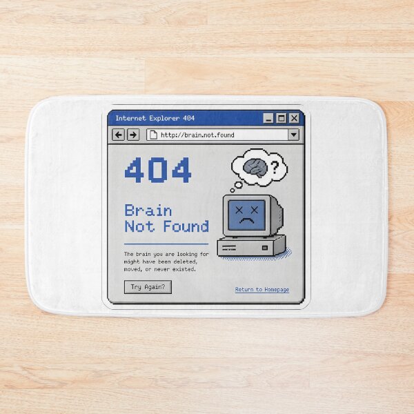Item preview, 404 Brain Not Found — Funny Tech Sticker designed and sold by tommysworks.