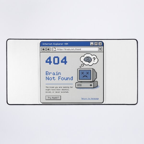 Item preview, 404 Brain Not Found — Funny Tech Sticker designed and sold by tommysworks.