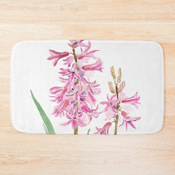 Item preview, pink hyacinth watercolour painting designed and sold by ColorandColor.