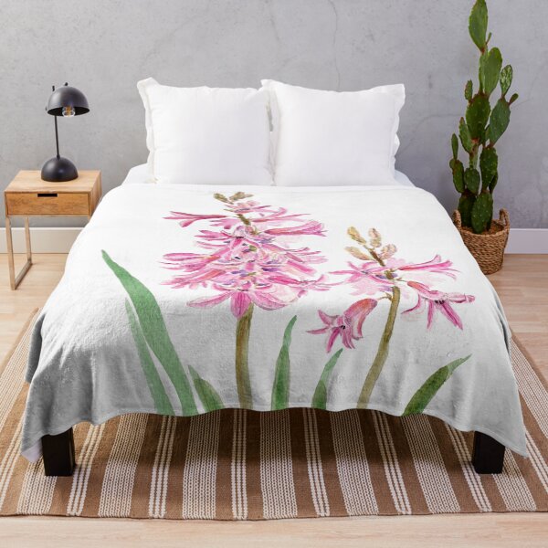 Item preview, pink hyacinth watercolour painting designed and sold by ColorandColor.