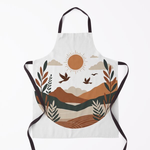 Item preview, Boho Mountain Landscape with Birds | Earth Tone Nature Illustration designed and sold by GalleryPeak.