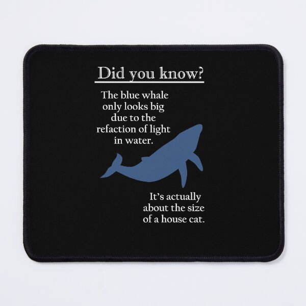 Item preview, Blue Whale Refraction Cat Size Optical Illusion designed and sold by marke770.