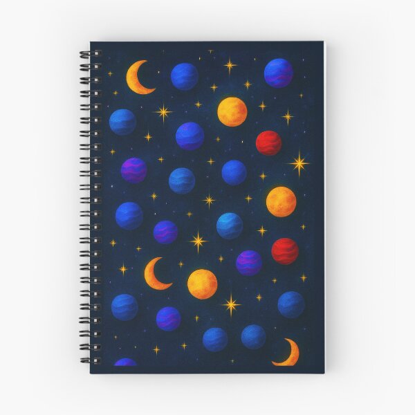 Item preview, ⭐ COSMIC DREAMSCAPES COLLECTION – Celestial Planets & Golden Moons Pattern designed and sold by WheelieGdArt.