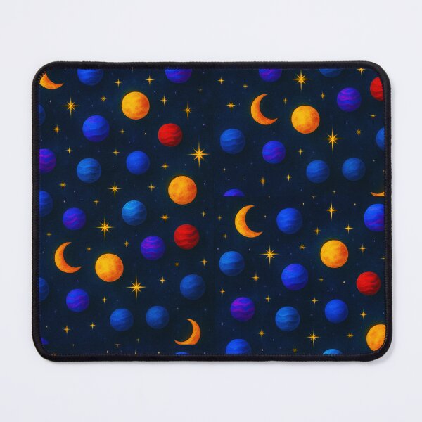 Item preview, ⭐ COSMIC DREAMSCAPES COLLECTION – Celestial Planets & Golden Moons Pattern designed and sold by WheelieGdArt.