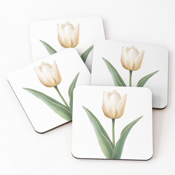 Item preview, Golden Ivory Tulip | Minimalist Luxury Botanical Flower designed and sold by Shanker-studio.