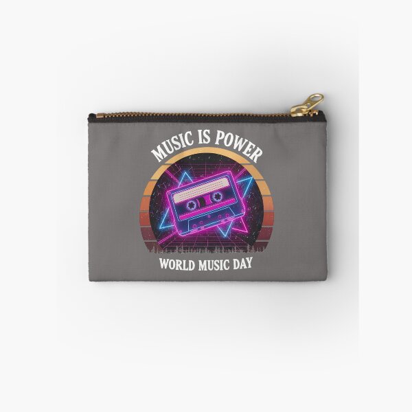 Item preview, Neon Retro Synthwave Cassette – World Music Day designed and sold by Art-Arcade6.