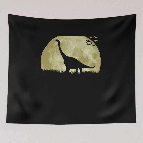 Item preview, Dinosaur Silhouette Full Moon Bats Night Scene designed and sold by marke770.
