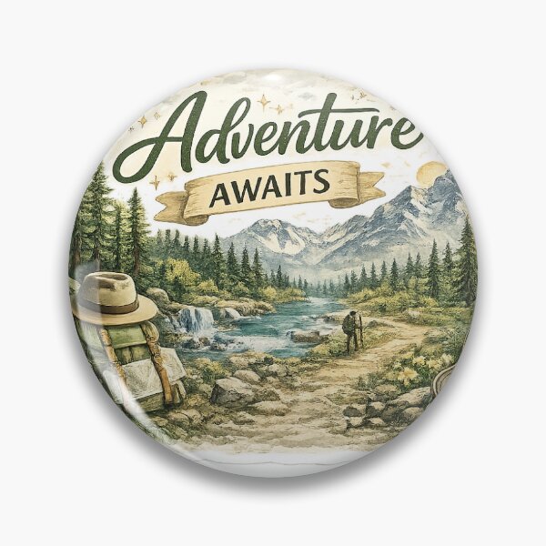 Item preview, Adventure Awaits Sticker | Mountain Nature Travel Quote PNG designed and sold by Ishratparween11.
