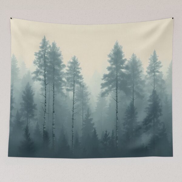Item preview, Misty Pine Forest in Morning Fog designed and sold by Luna-Flow.