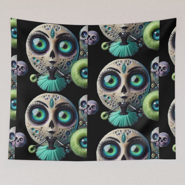 Item preview, Gothic String Art Doll with Colossal Teal Eyes and Tutu designed and sold by LujziWorld.