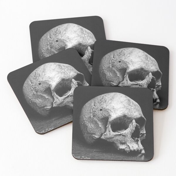Item preview, Human Skull Charcoal Drawing — Gothic Hyperrealistic Analog Art designed and sold by David Mateo ArtWorks.