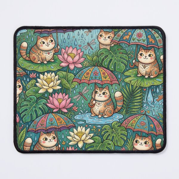 Item preview, Tropical Lotus Garden Cats designed and sold by Iampoji.