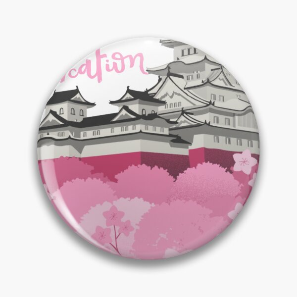 Item preview, Japan Vacation Cherry Blossom Castle Design | Sakura Travel Aesthetic Illustration designed and sold by LunaVales.