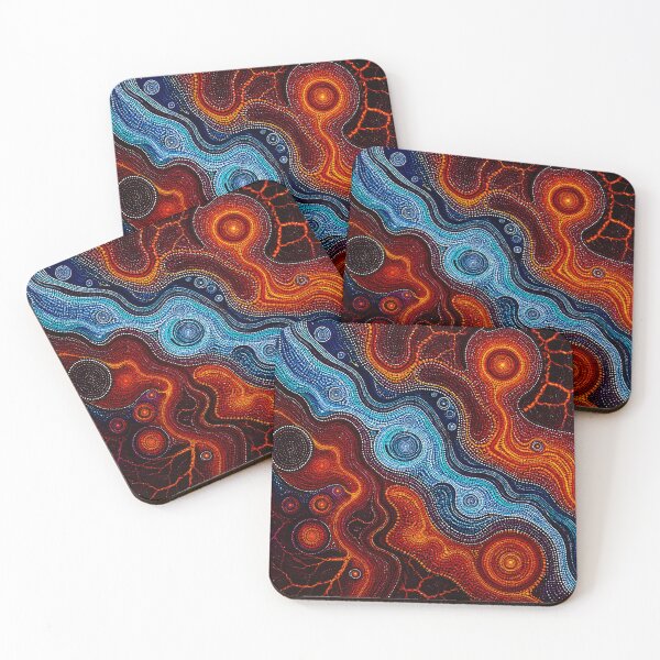 Item preview, Aboriginal Inspired Dot Art - From Lava and River Stream with Love designed and sold by GrinGalore.