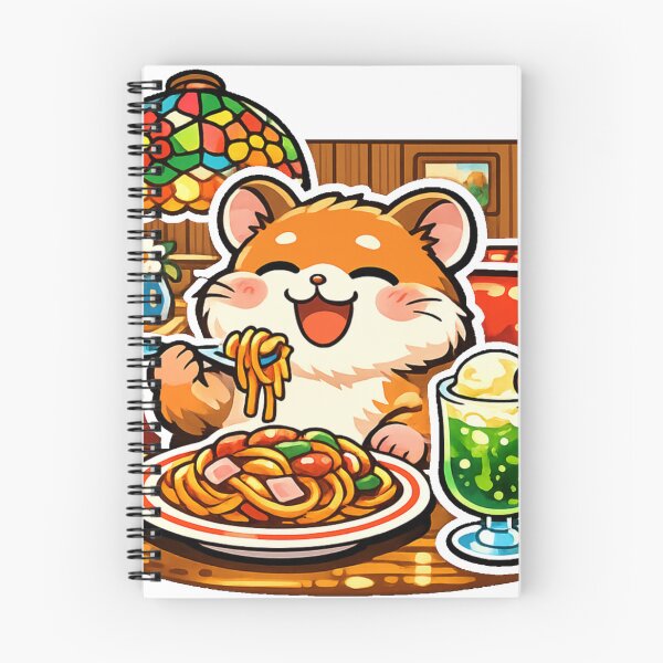 Item preview, Hamster Enjoying Napolitan at a Retro Japanese Cafe Sticker | Kawaii Showa Kissaten Design designed and sold by kawaii animal store (in Japan).