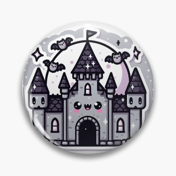 Item preview, Kawaii Halloween Dracula Castle Sticker designed and sold by PastelPawsArt.