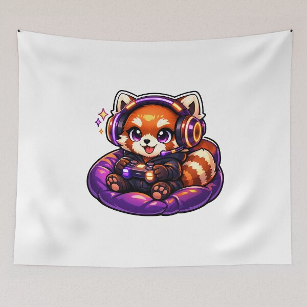 Item preview, Cute Chibi Red Panda Gamer designed and sold by PawsAndPixelsCo.