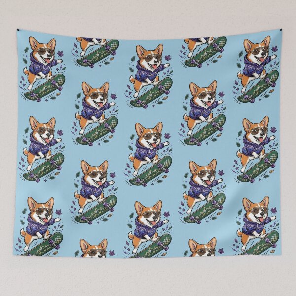 Item preview, Skater Corgi – Cool Dog on Board designed and sold by Dogandesighn.