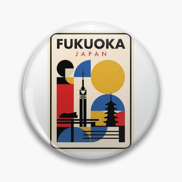 Item preview, Retro Fukuoka Japan Minimalist Geometric Cityscape designed and sold by k3rstman1.