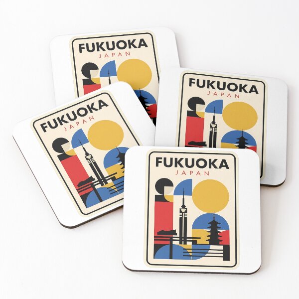 Item preview, Retro Fukuoka Japan Minimalist Geometric Cityscape designed and sold by k3rstman1.