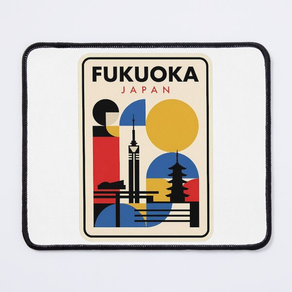 Item preview, Retro Fukuoka Japan Minimalist Geometric Cityscape designed and sold by k3rstman1.