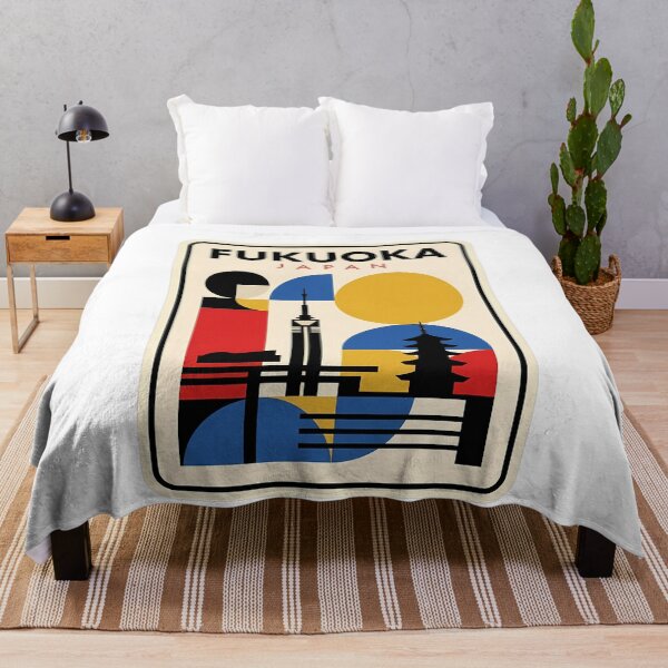 Item preview, Retro Fukuoka Japan Minimalist Geometric Cityscape designed and sold by k3rstman1.