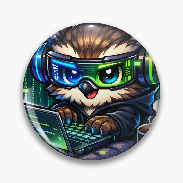 Item preview, Cyberpunk Owl Coder designed and sold by PawsAndPixelsCo.