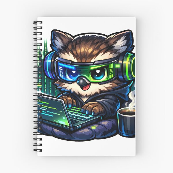 Item preview, Cyberpunk Owl Coder designed and sold by PawsAndPixelsCo.