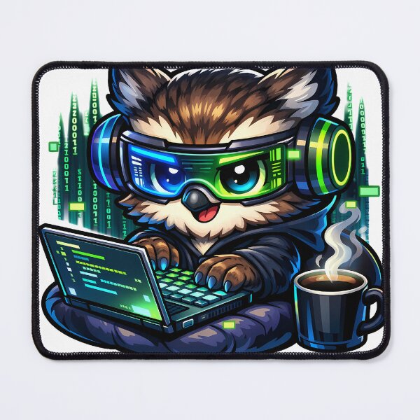 Item preview, Cyberpunk Owl Coder designed and sold by PawsAndPixelsCo.
