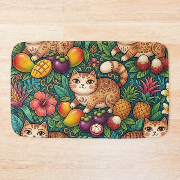 Item preview, Tropical Fruit Garden Cats designed and sold by Iampoji.