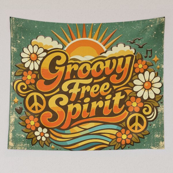 Item preview, Groovy Free Spirit – Retro Hippie Sunshine Design designed and sold by ArtByBoya.