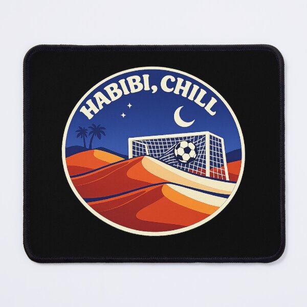 Item preview, Habibi Chill Desert Football Sticker – Retro Dune Goal Circle Design designed and sold by RDcollections.