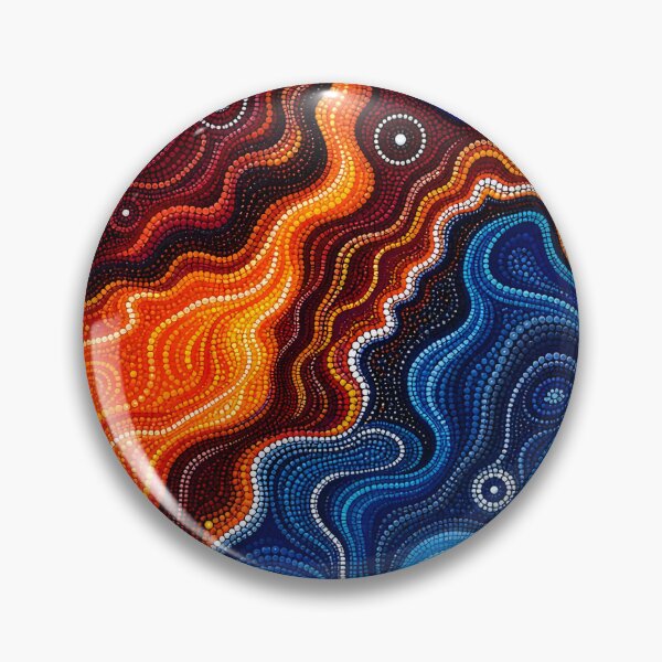 Item preview, Aboriginal Inspired Dot Art - Synergy of Lava and Ocean designed and sold by GrinGalore.