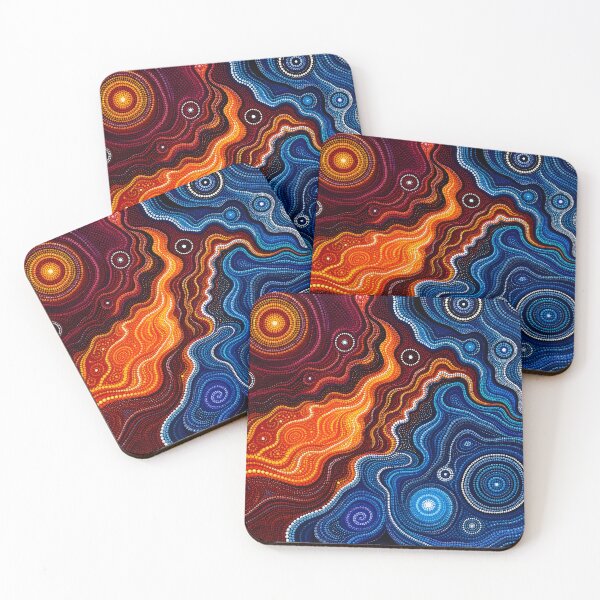 Item preview, Aboriginal Inspired Dot Art - Synergy of Lava and Ocean designed and sold by GrinGalore.
