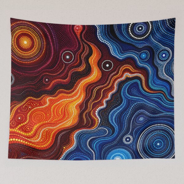 Item preview, Aboriginal Inspired Dot Art - Synergy of Lava and Ocean designed and sold by GrinGalore.