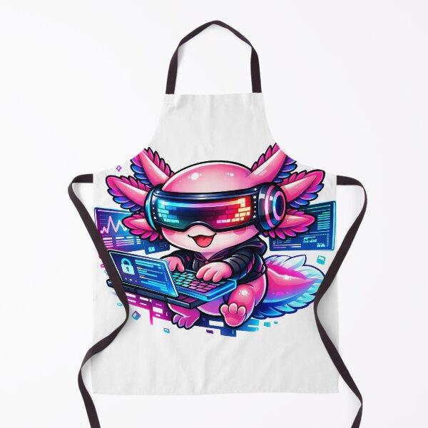 Aperçu de l'œuvre Hacker Cyberpunk Axolotl créée et vendue par PawsAndPixelsCo.