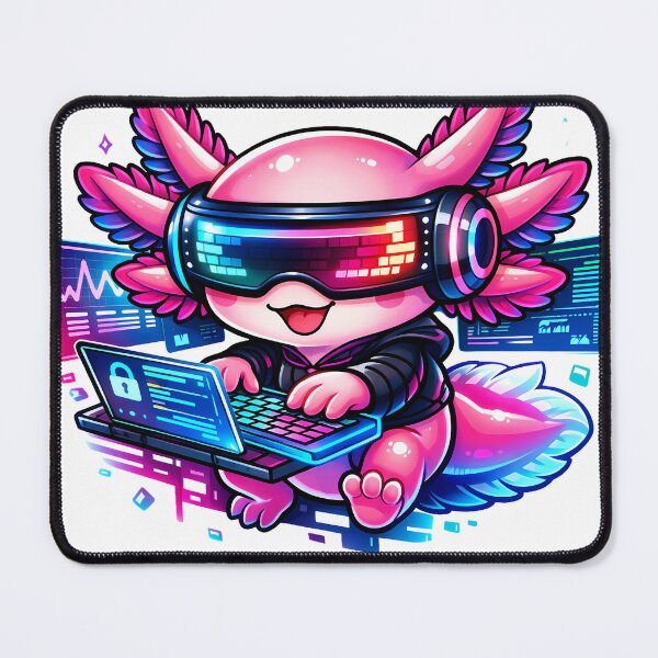 Item preview, Cyberpunk Axolotl Hacker designed and sold by PawsAndPixelsCo.