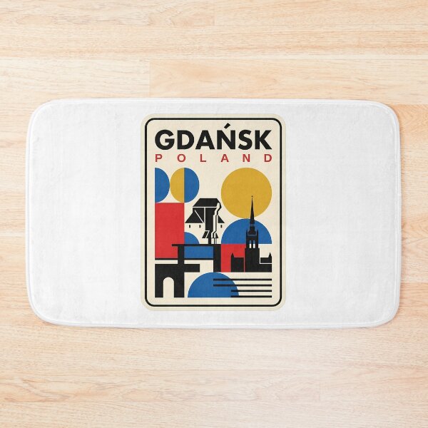 Item preview, Retro Gdansk Poland Geometric Bauhaus Landmark Style designed and sold by k3rstman1.