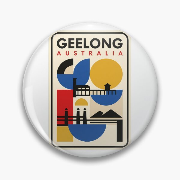 Item preview, Vintage Geelong Australia Geometric Bauhaus Travel Style designed and sold by k3rstman1.