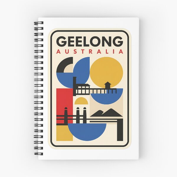 Item preview, Vintage Geelong Australia Geometric Bauhaus Travel Style designed and sold by k3rstman1.